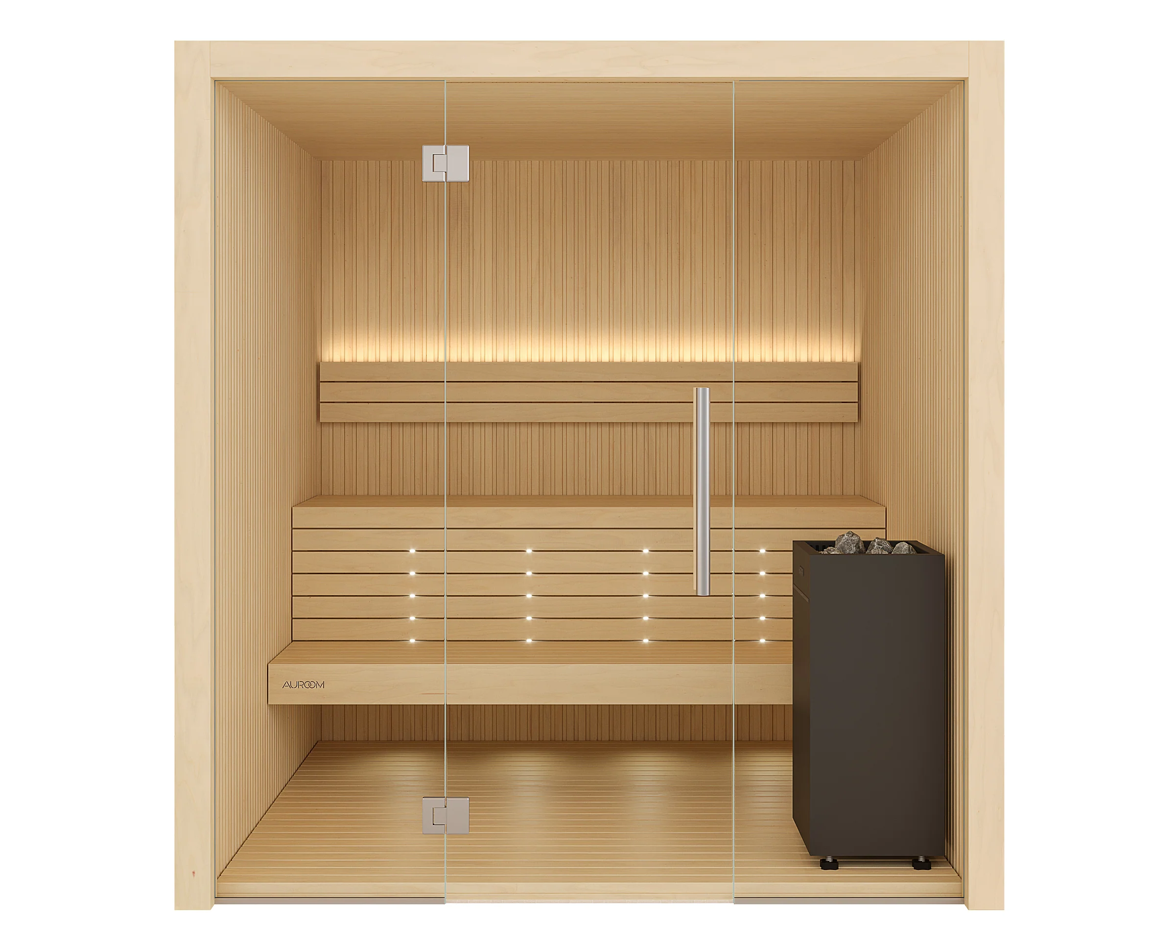 Auroom Libera Glass Aspen -  3 Person Traditional Sauna - Image 2