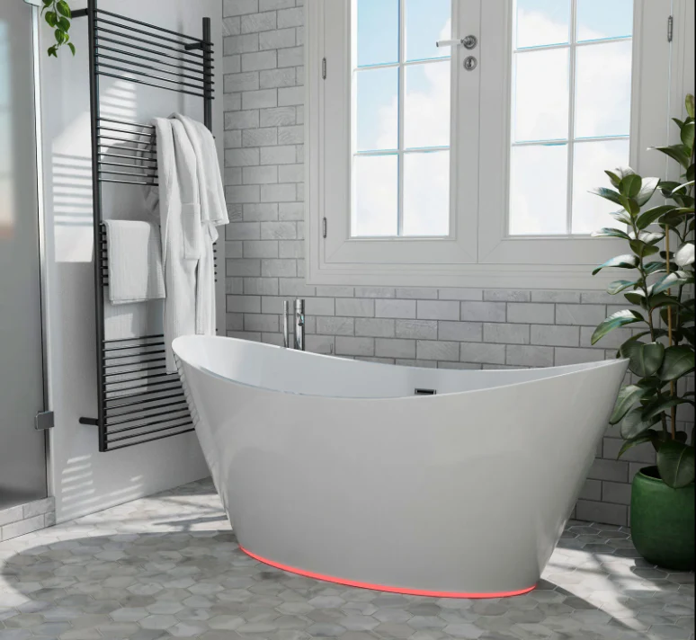 Empava 59 in. Freestanding Soaking Bathtub with LED | EMPV-59FT1518LED - Image 6