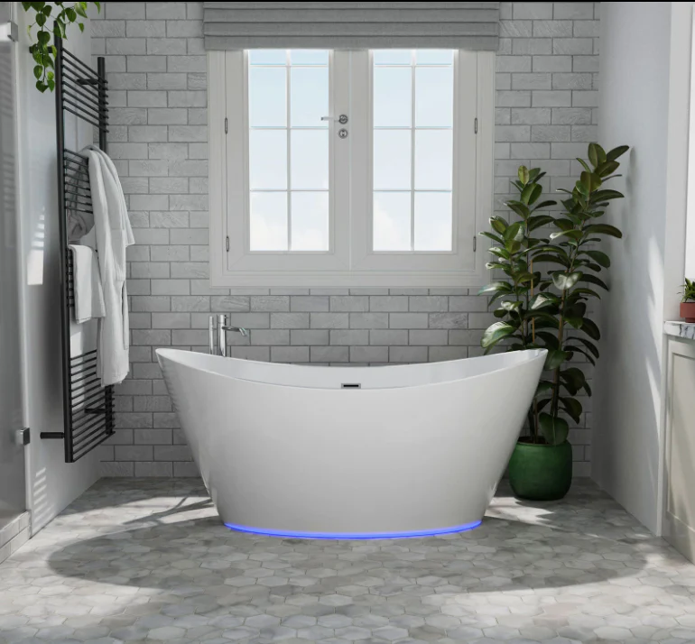 Empava 59 in. Freestanding Soaking Bathtub with LED | EMPV-59FT1518LED - Image 7