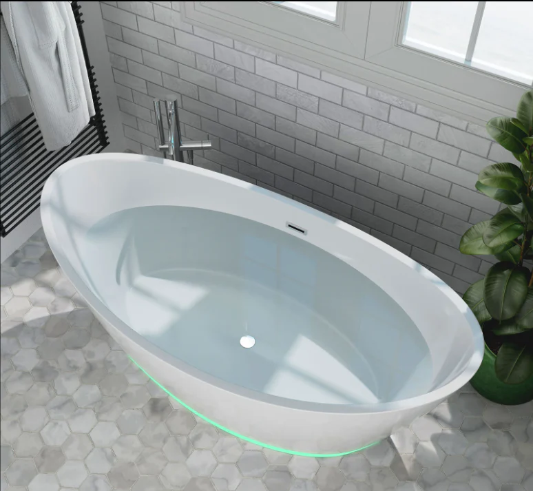 Empava 59 in. Freestanding Soaking Bathtub with LED | EMPV-59FT1518LED - Image 8
