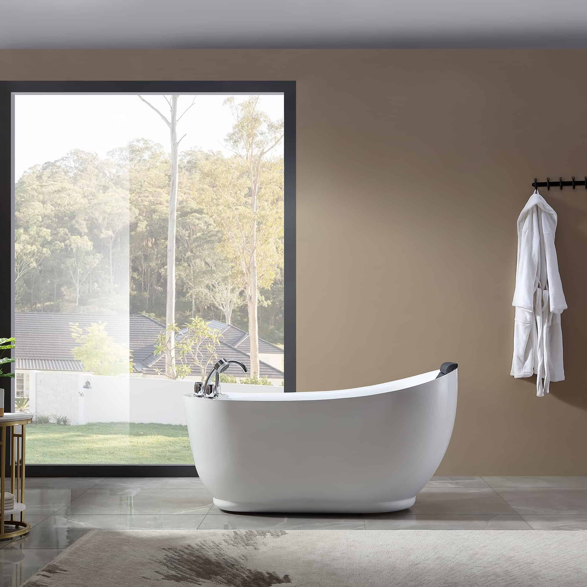 Empava 59 in. Whirlpool Freestanding Acrylic Bathtub | EMPV-59AIS04 - Image 3