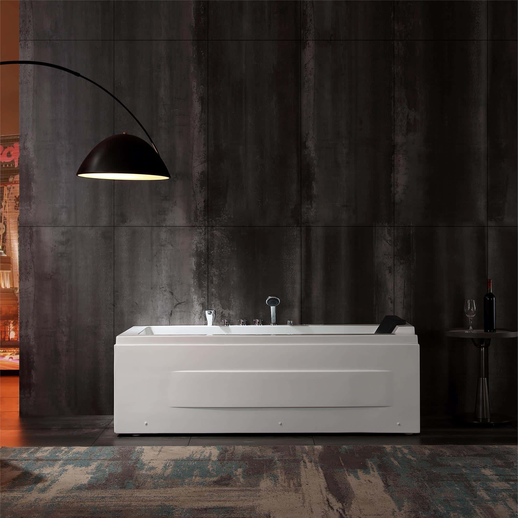 Empava 67 in. Whirlpool Rectangular Bathtub  | EMPV-67JT351LED - Image 3
