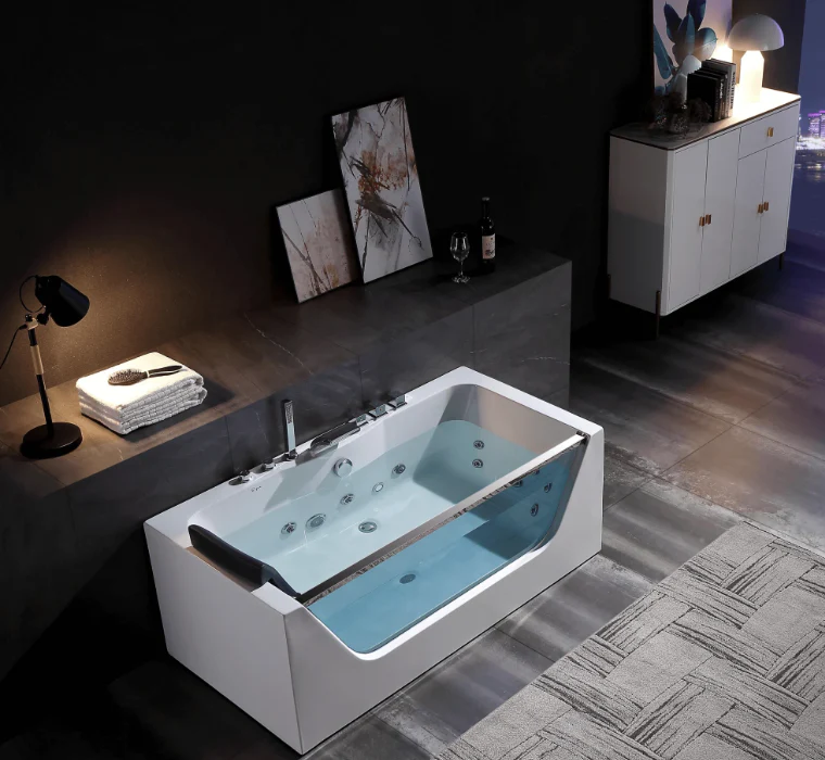 Empava 67 in. Whirlpool Rectangular Bathtub | EMPV-67JT408LED - Image 4