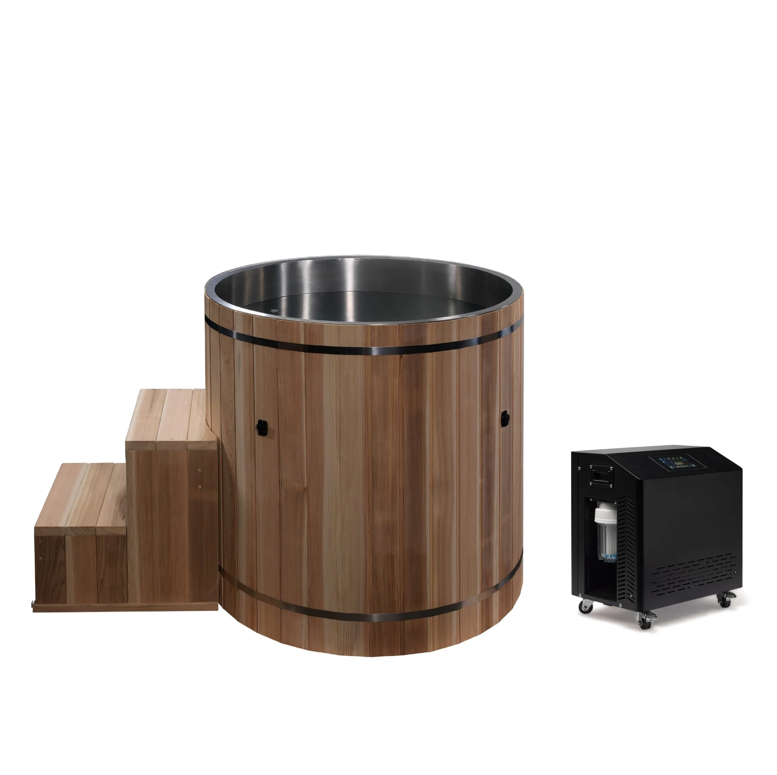 Golden Designs Dynamic Cold Therapy Barrel 304 Stainless Steel Cold Plunge with Chiller