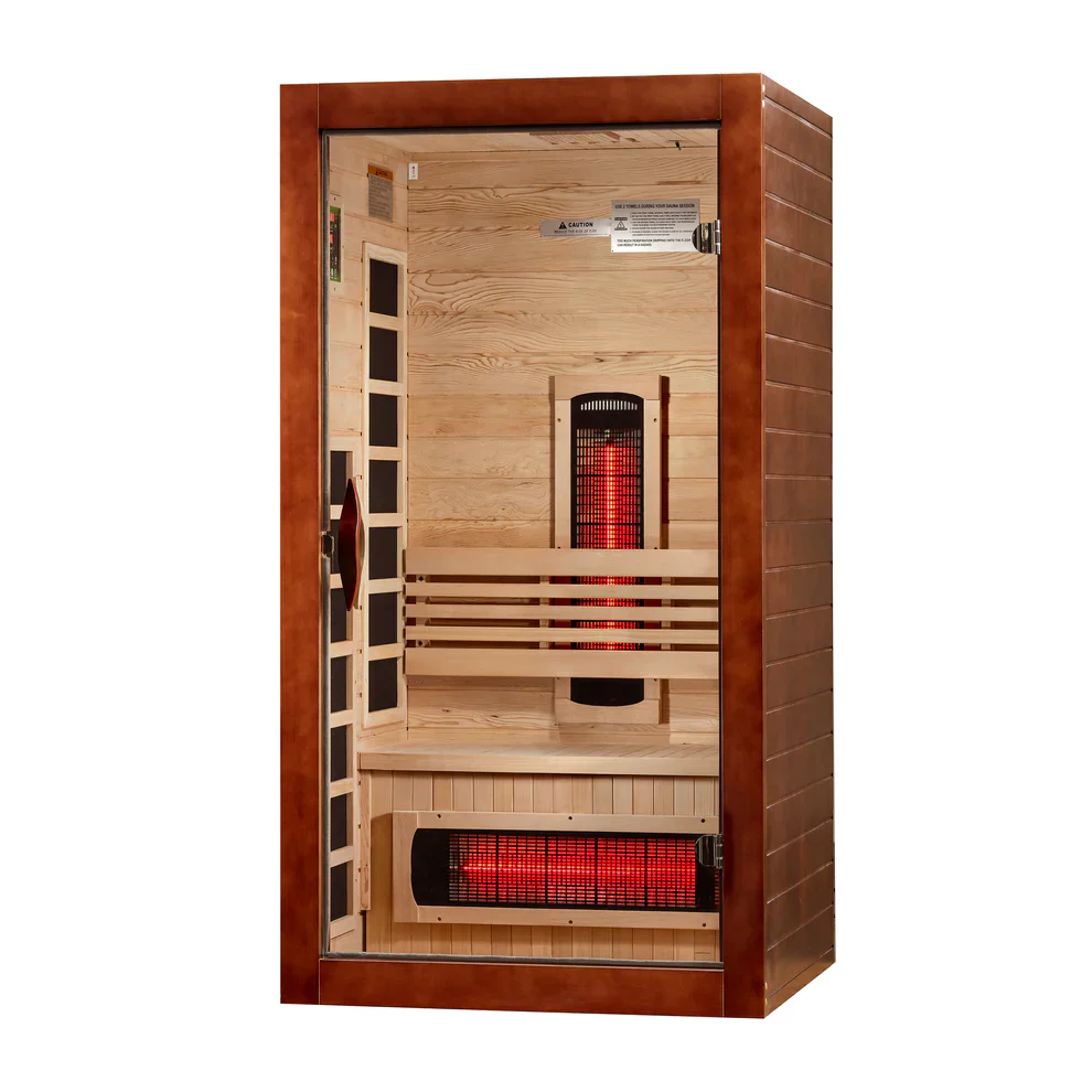 Golden Designs Dynamic Santorini 1-2 Person Full Spectrum Near Zero EMF FAR Infrared Sauna | DYN-6009-03 FS