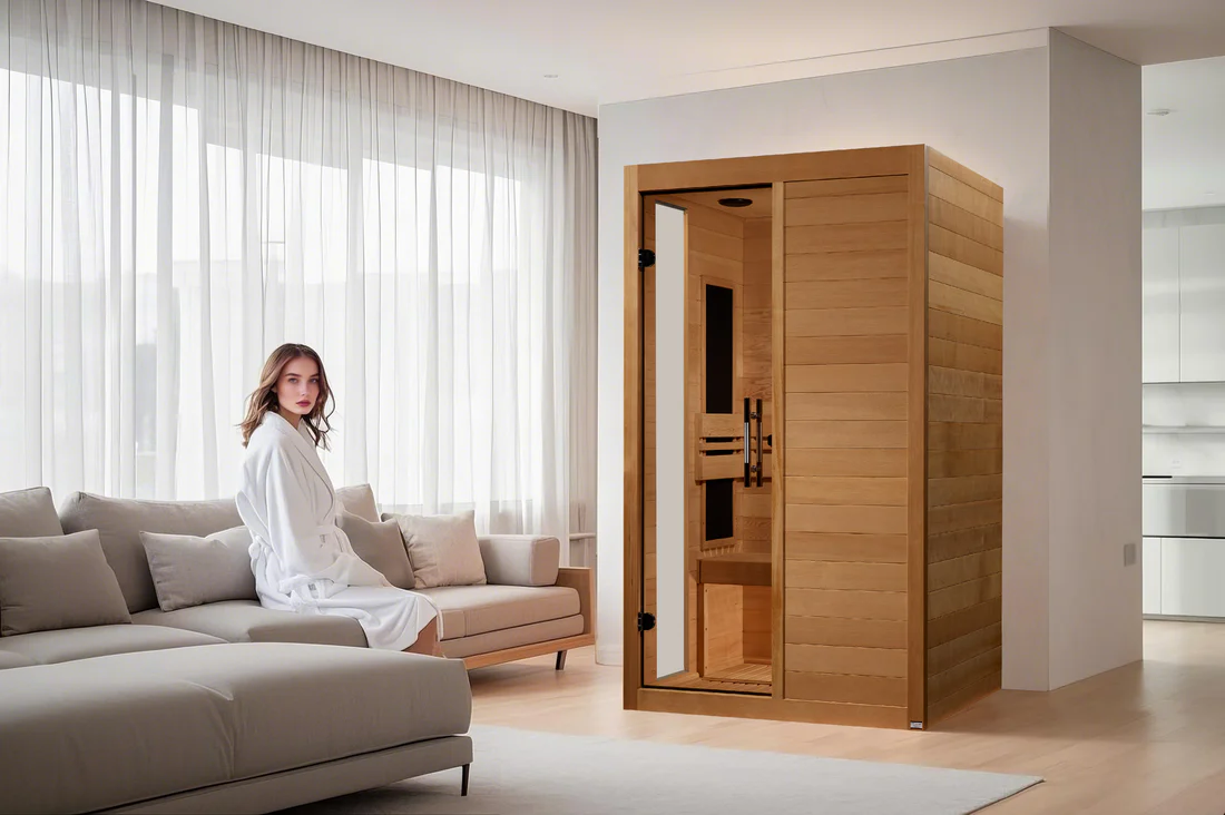 Golden Designs Lucca Elite 2-person Ultra Low EMF FAR Infrared Sauna with Canadian Hemlock - Image 6