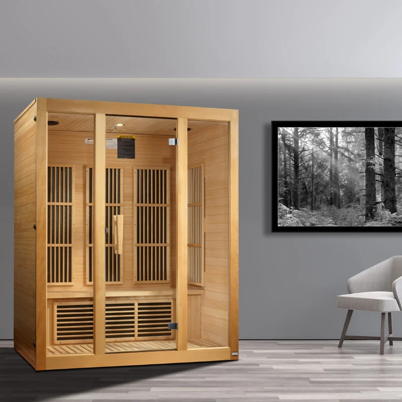 Golden Designs Maxxus Bellevue 3-Person Near Zero EMF FAR Infrared Sauna with Canadian Hemlock | MX-J306-01-ZF - Image 10