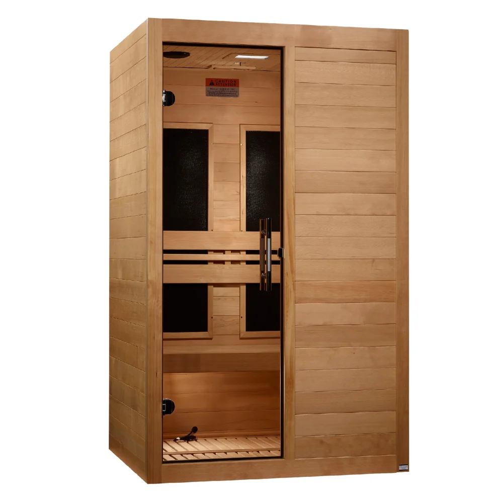 Golden Designs Maxxus S-Line 2-Person Low EMF FAR Infrared Sauna with Canadian Hemlock - Image 2