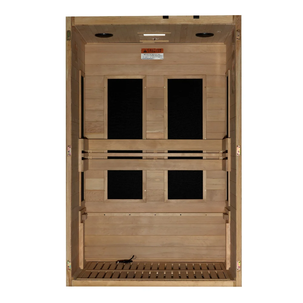 Golden Designs Maxxus S-Line 2-Person Low EMF FAR Infrared Sauna with Canadian Hemlock - Image 4