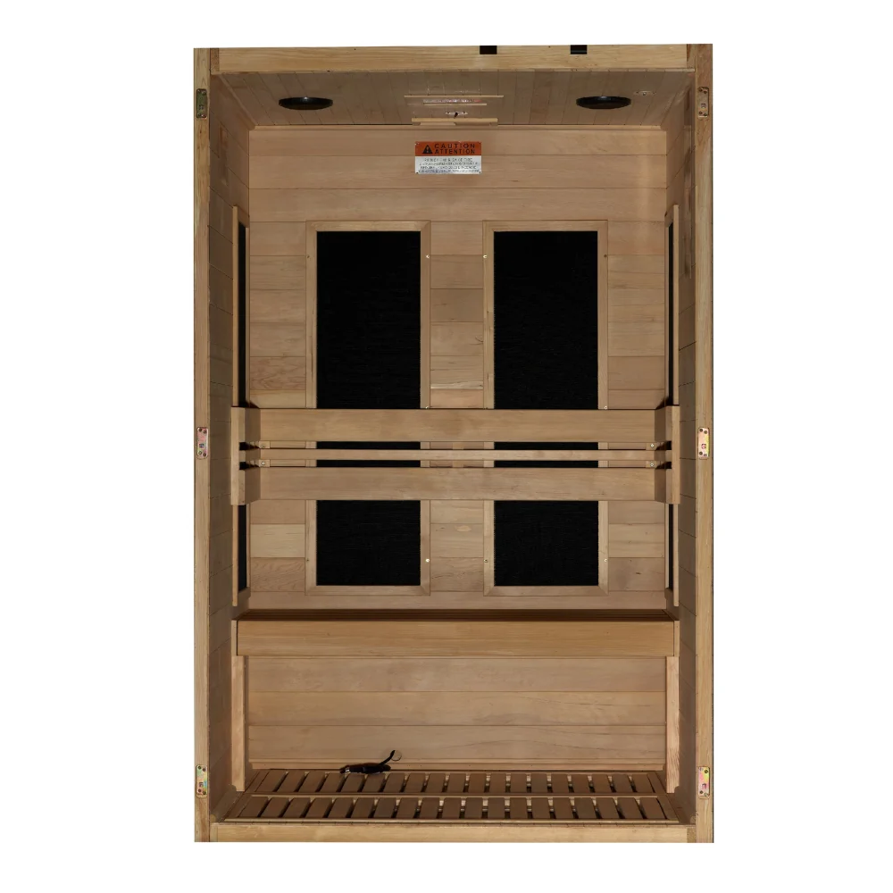 Golden Designs Maxxus S-Line 2-Person Low EMF FAR Infrared Sauna with Canadian Hemlock - Image 5