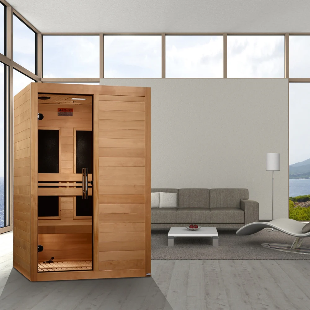 Golden Designs Maxxus S-Line 2-Person Low EMF FAR Infrared Sauna with Canadian Hemlock - Image 7