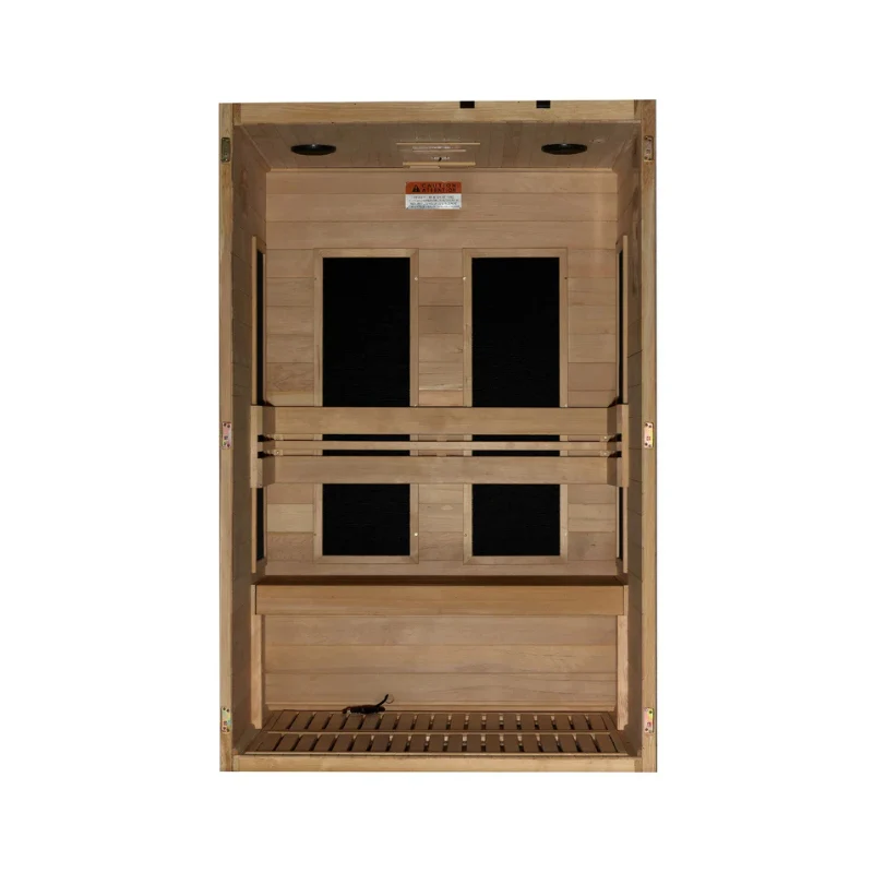 Golden Designs Maxxus S-Line 2-Person Ultra Low EMF FAR Infrared Sauna in Canadian Hemlock - Image 4