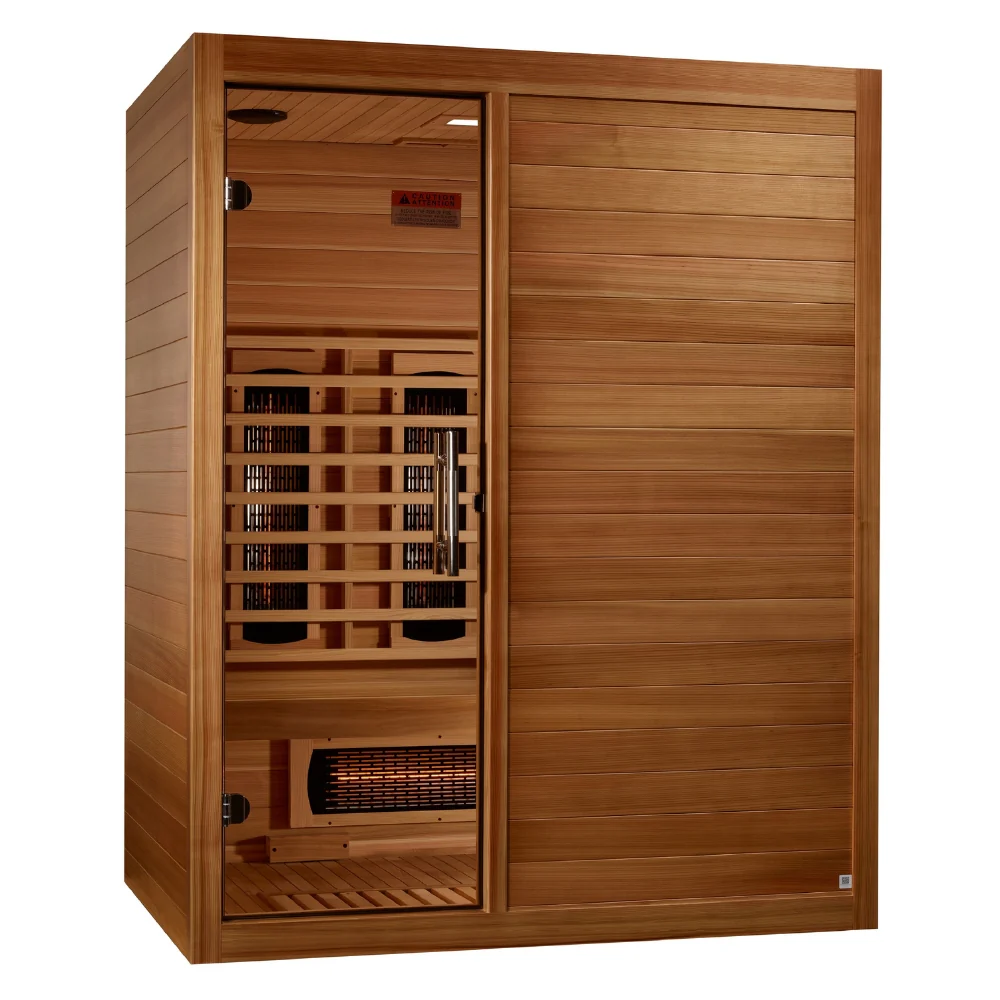 Golden Designs Maxxus S-Line 3-Person Full Spectrum Infrared Sauna with Pacific Cedar | MX-S306-01-FS-PC