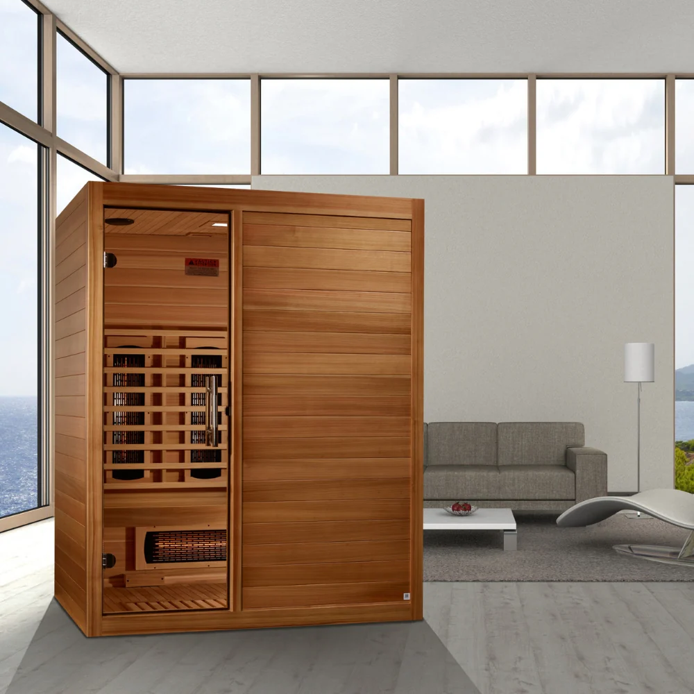 Golden Designs Maxxus S-Line 3-Person Full Spectrum Infrared Sauna with Pacific Cedar | MX-S306-01-FS-PC - Image 8