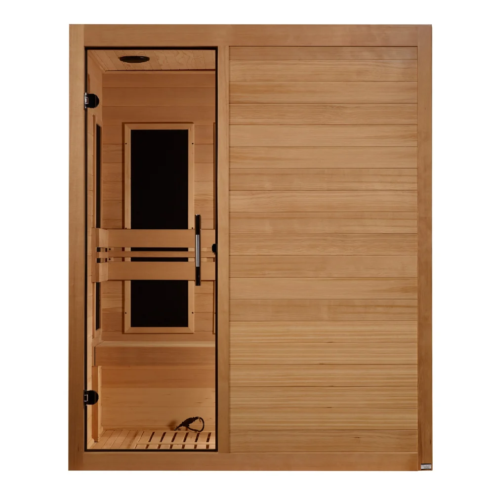 Golden Designs Maxxus S-Line 3-Person Low EMF FAR Infrared Sauna with Canadian Hemlock | MX-S306-01