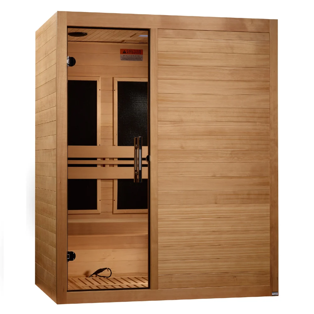 Golden Designs Maxxus S-Line 3-Person Low EMF FAR Infrared Sauna with Canadian Hemlock | MX-S306-01 - Image 2