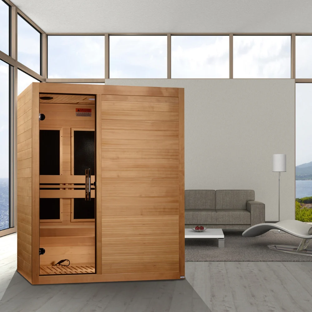 Golden Designs Maxxus S-Line 3-Person Low EMF FAR Infrared Sauna with Canadian Hemlock | MX-S306-01 - Image 8