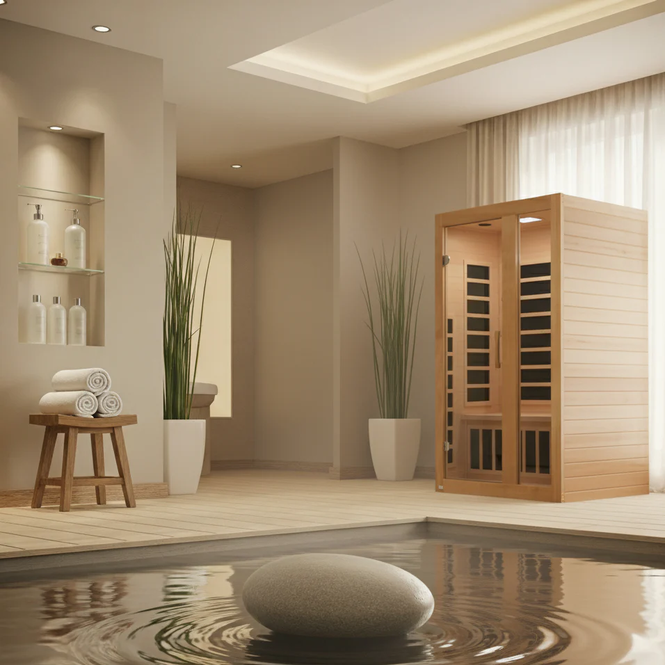 Golden Designs Serena 2-person Low EMF FAR Infrared Sauna with Canadian Hemlock - Image 9