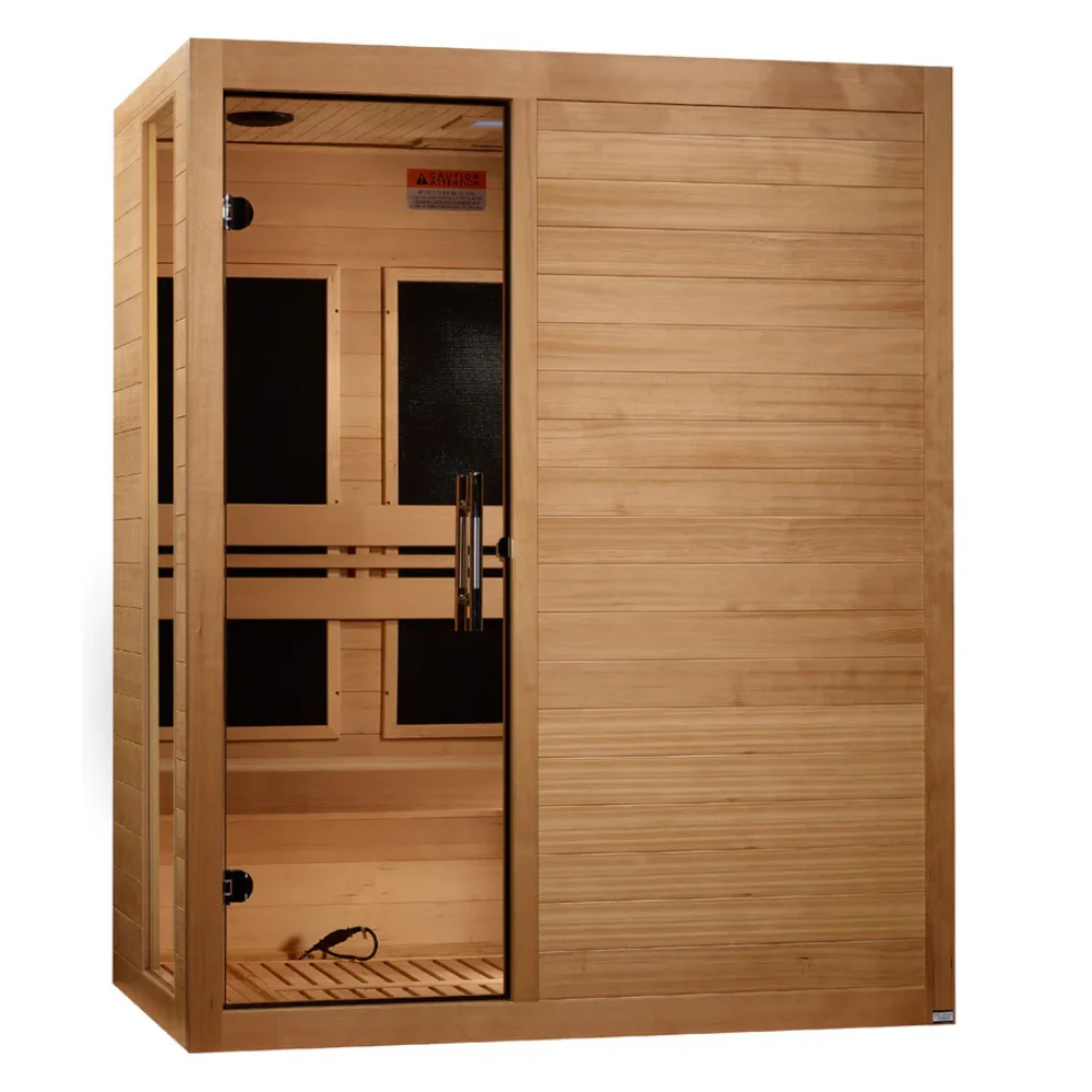 Golden Designs Toscana Elite 3-person Ultra Low EMF FAR Indoor Infrared Sauna - Image 2