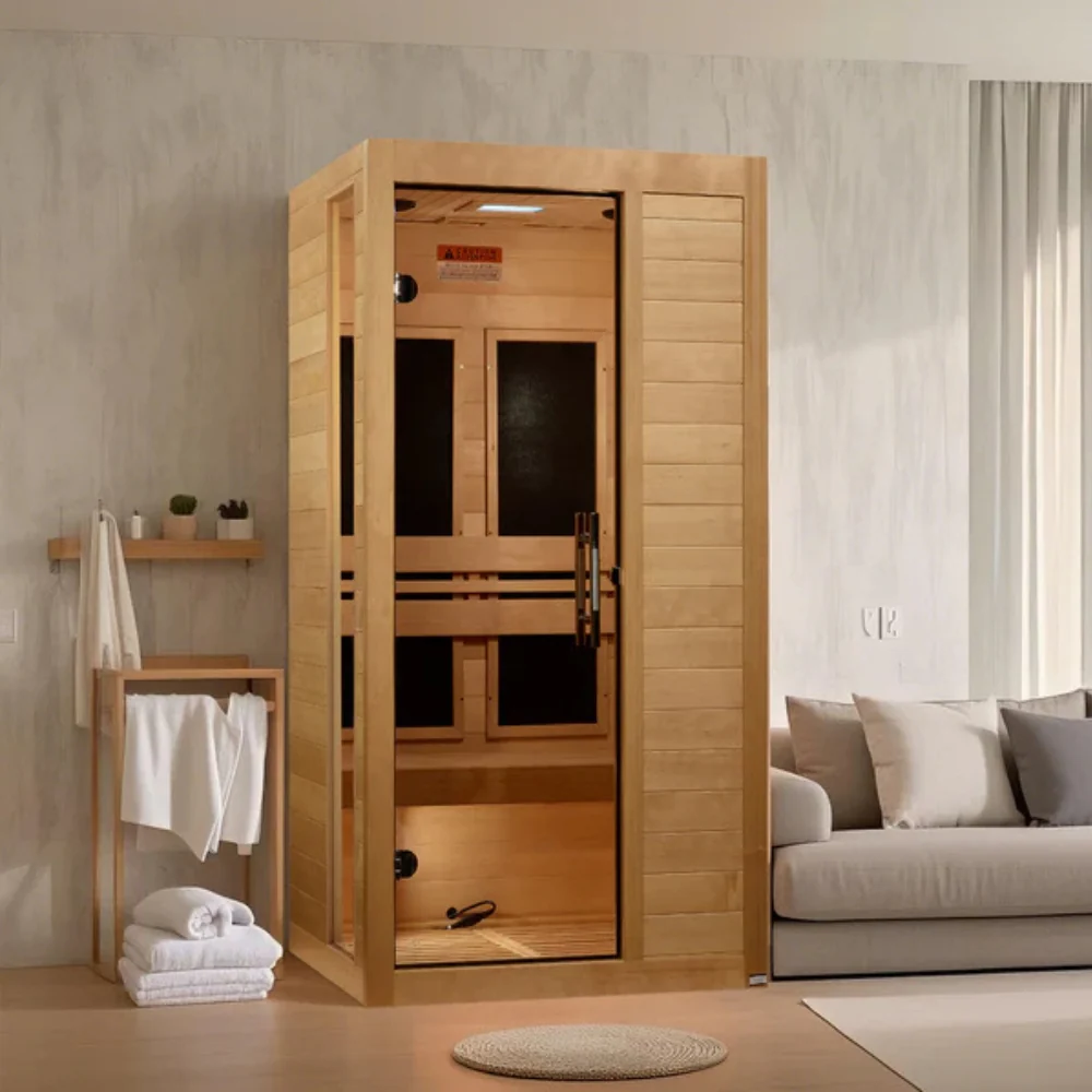 Golden Designs Veneto Elite 1-2 Person Ultra Low EMF FAR Infrared Sauna with Canadian Hemlock - Image 8
