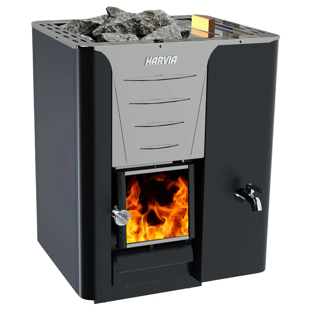 Harvia 20 RS Pro Wood Sauna Stove with Water Tank Package - Image 3
