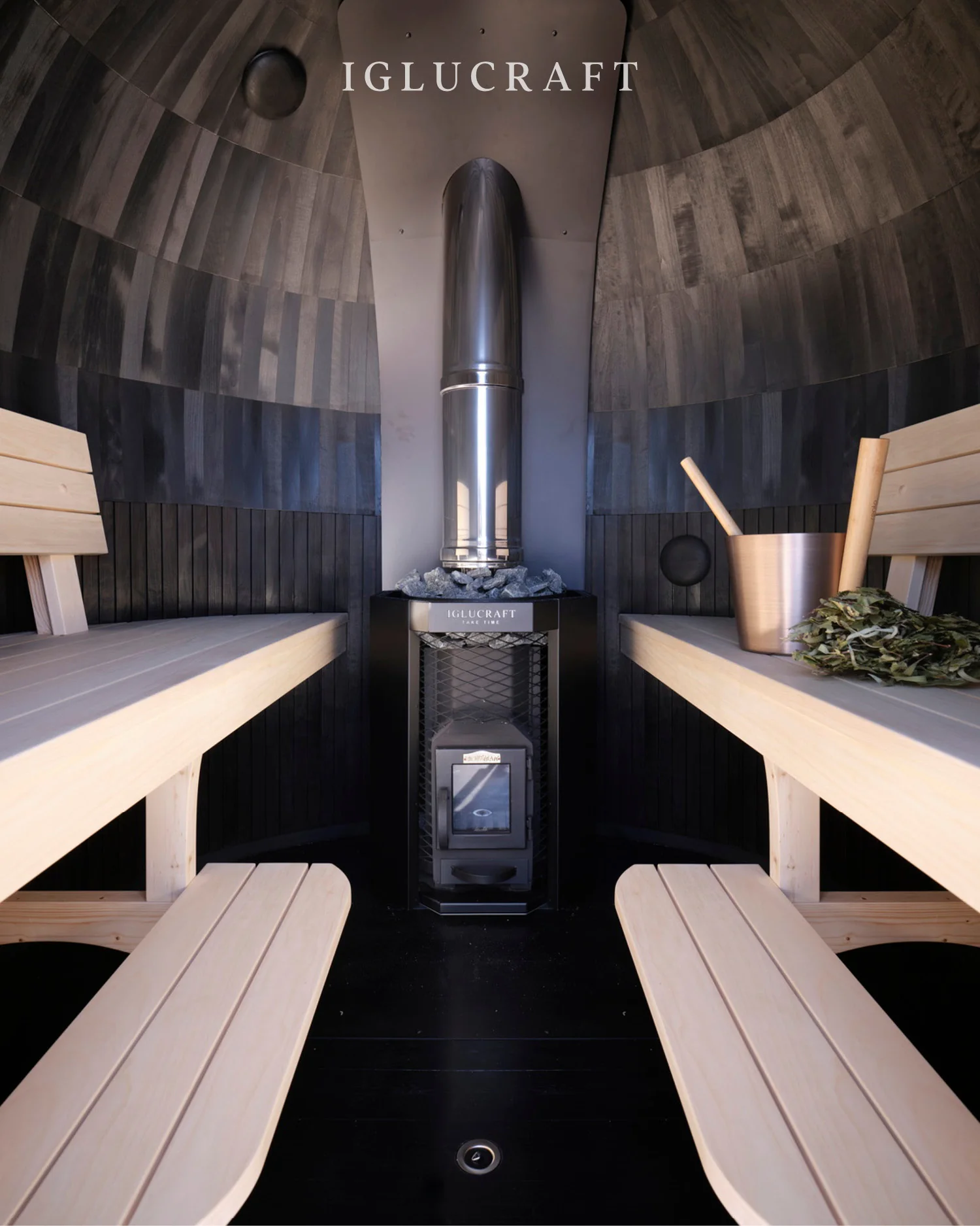 Iglucraft Single Iglusauna 4-Person Fully Assembled Outdoor Sauna - Image 12