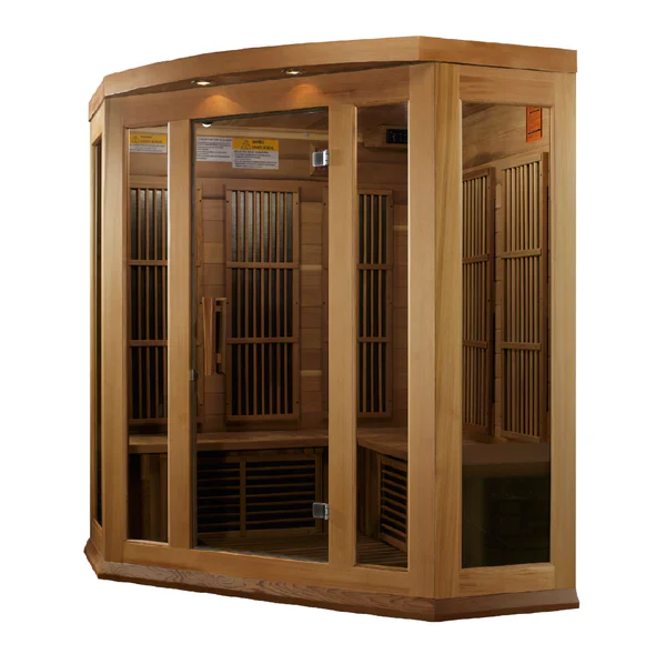 Golden Designs Maxxus Avignon 3-Person Corner Near Zero EMF FAR Infrared Sauna with Canadian Red Cedar | MX-K356-01-ZF CED - Image 3