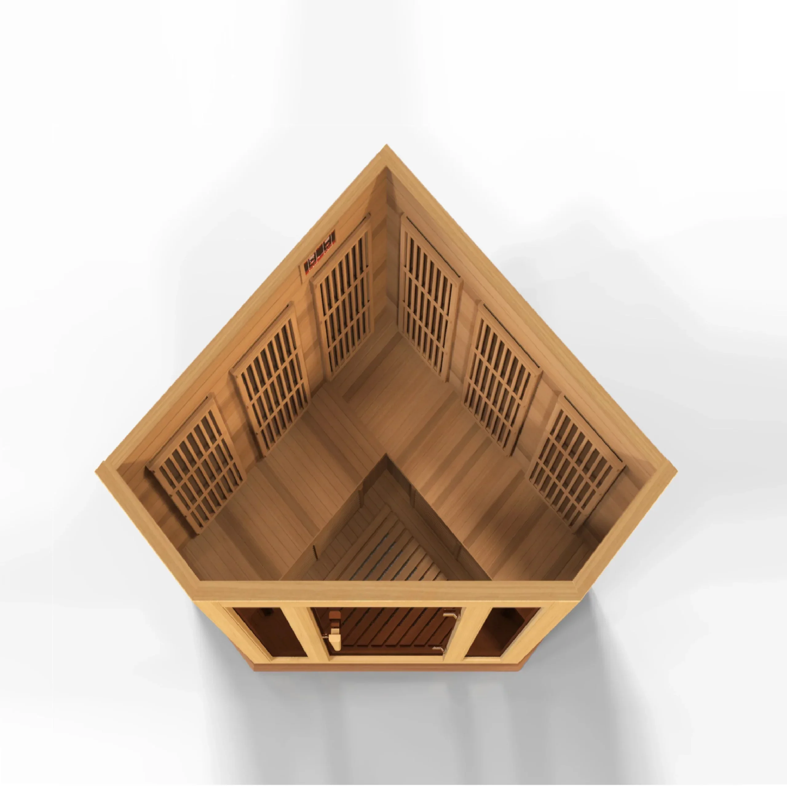Golden Designs Maxxus Avignon 3-Person Corner Near Zero EMF FAR Infrared Sauna with Canadian Red Cedar | MX-K356-01-ZF CED - Image 6
