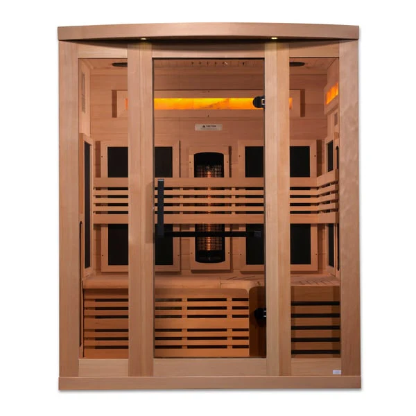Golden Designs Reserve 3-Person Full Spectrum Infrared Sauna with Himalayan Salt Bar | GDI-8230-01 - Image 4