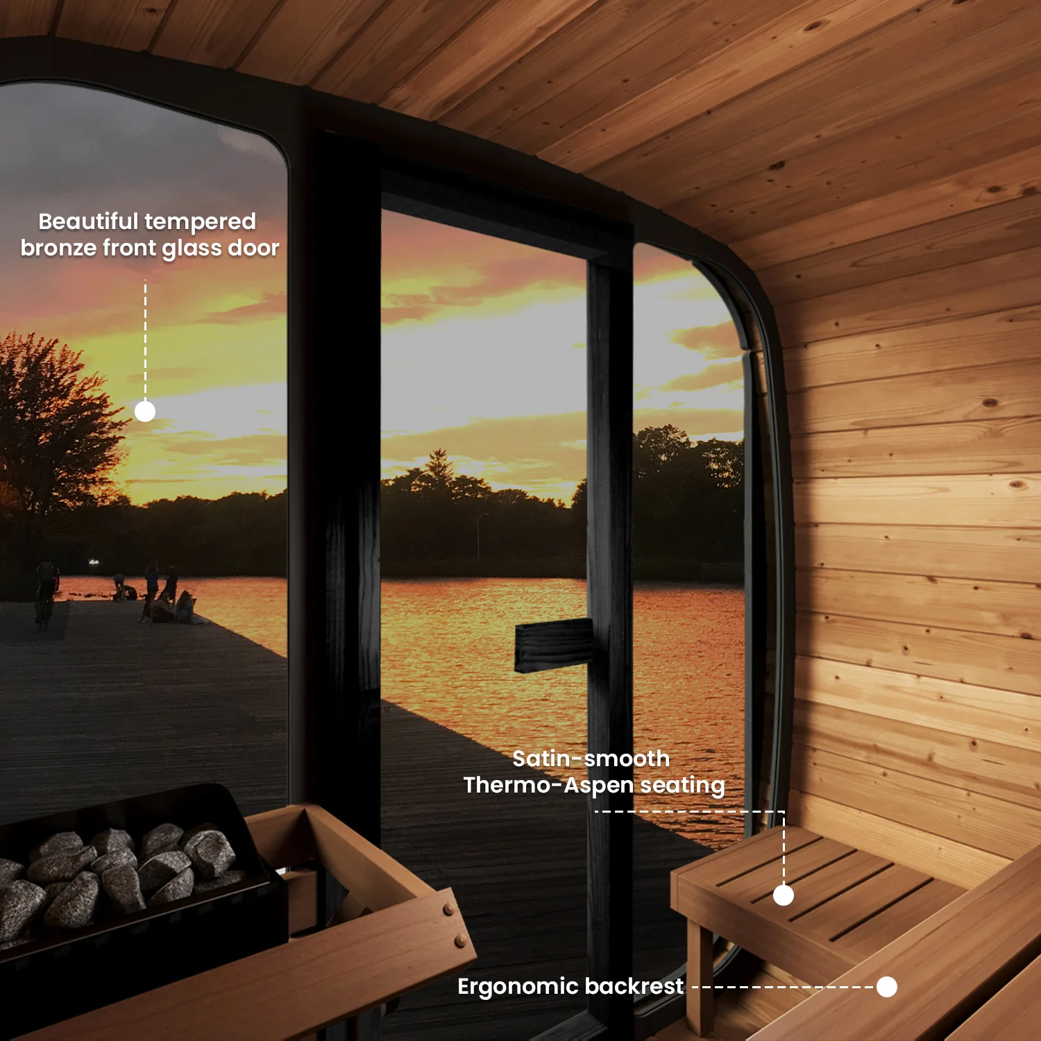 SaunaLife CL5G 4-Person Cube-Series Outdoor Home Sauna Kit - Image 4