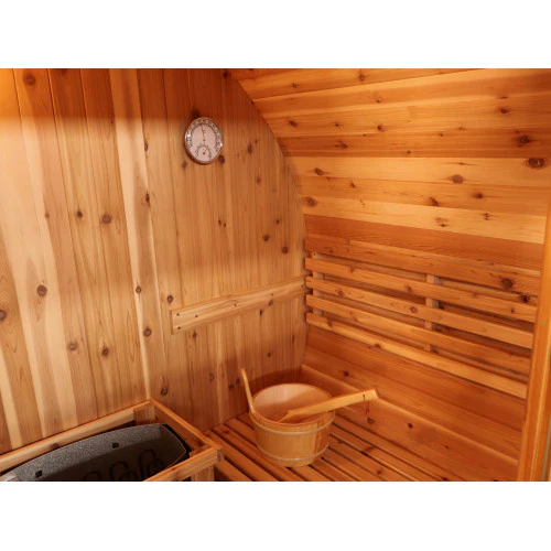 Sunray Solace 2-Person Traditional Barrel Sauna with 6kW Harvia Heater - Image 7