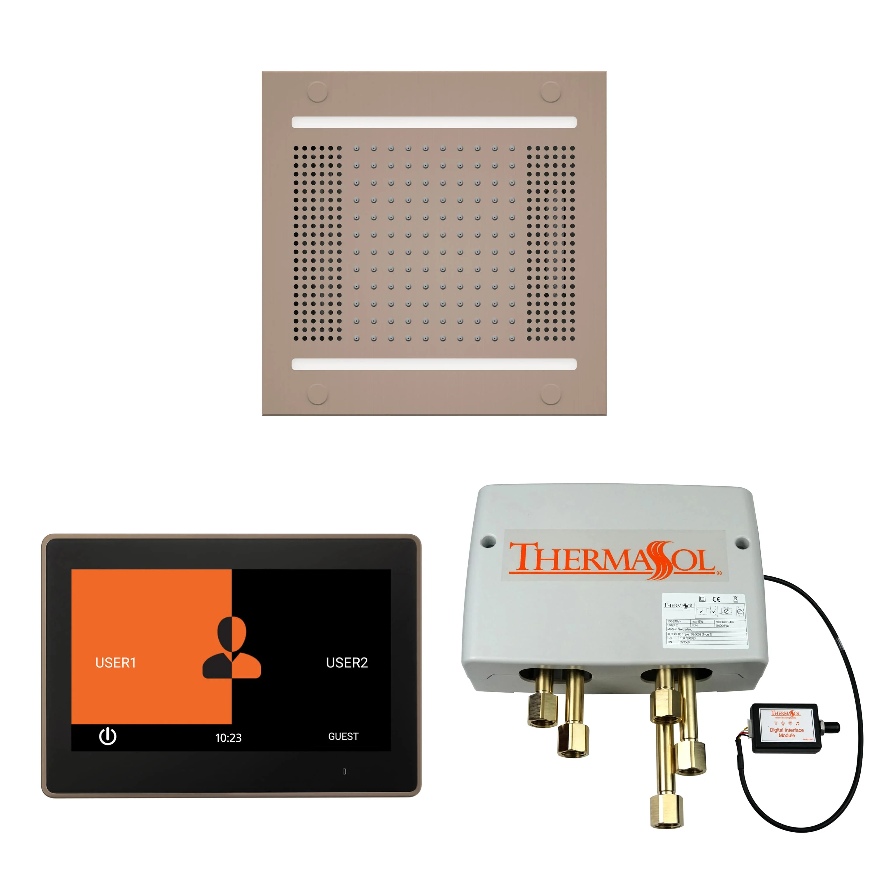 ThermaSol The Wellness Hydrovive14 Shower Package with 10" ThermaTouch Square