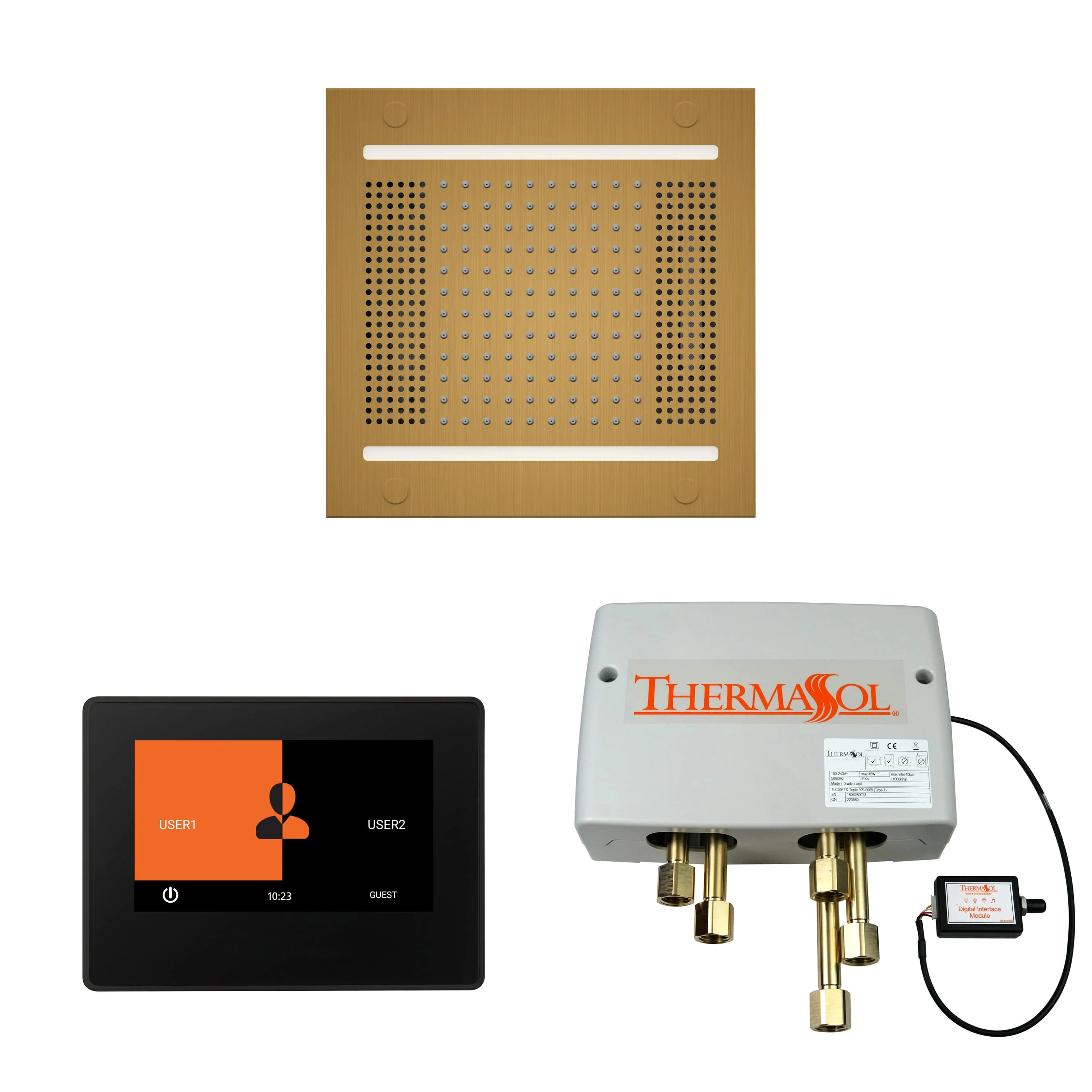 ThermaSol The Wellness Hydrovive14 Shower Package with 7" ThermaTouch Square - Image 3
