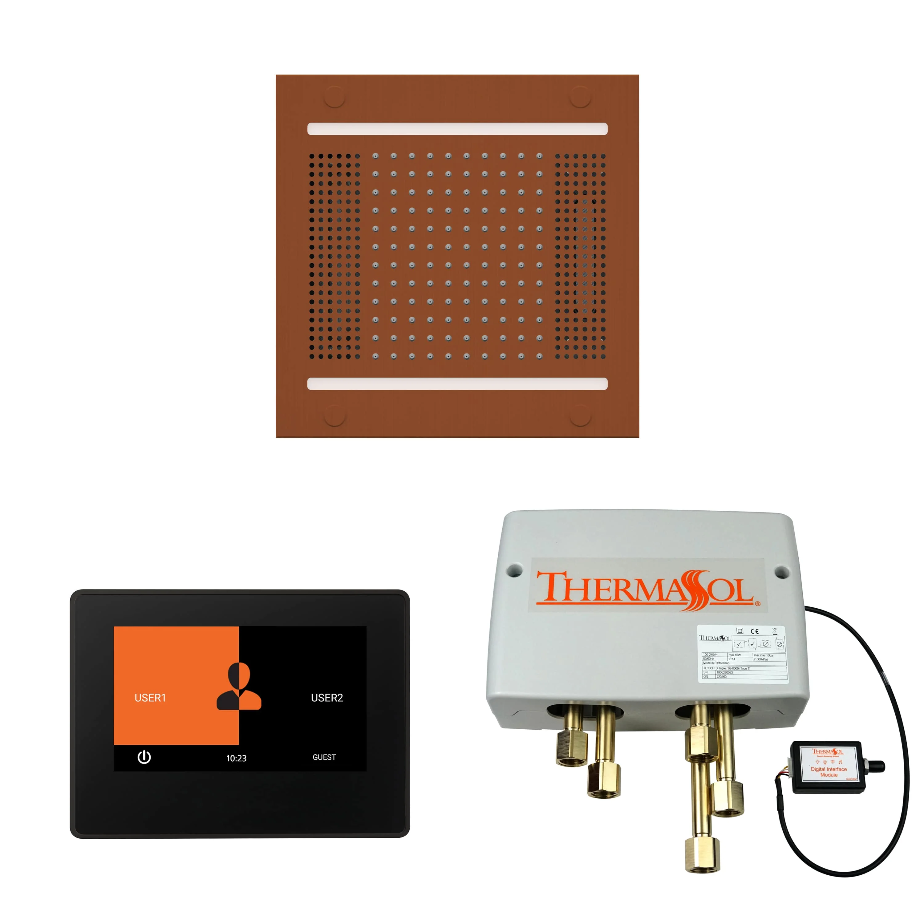 ThermaSol The Wellness Hydrovive14 Shower Package with 7" ThermaTouch Square - Image 4