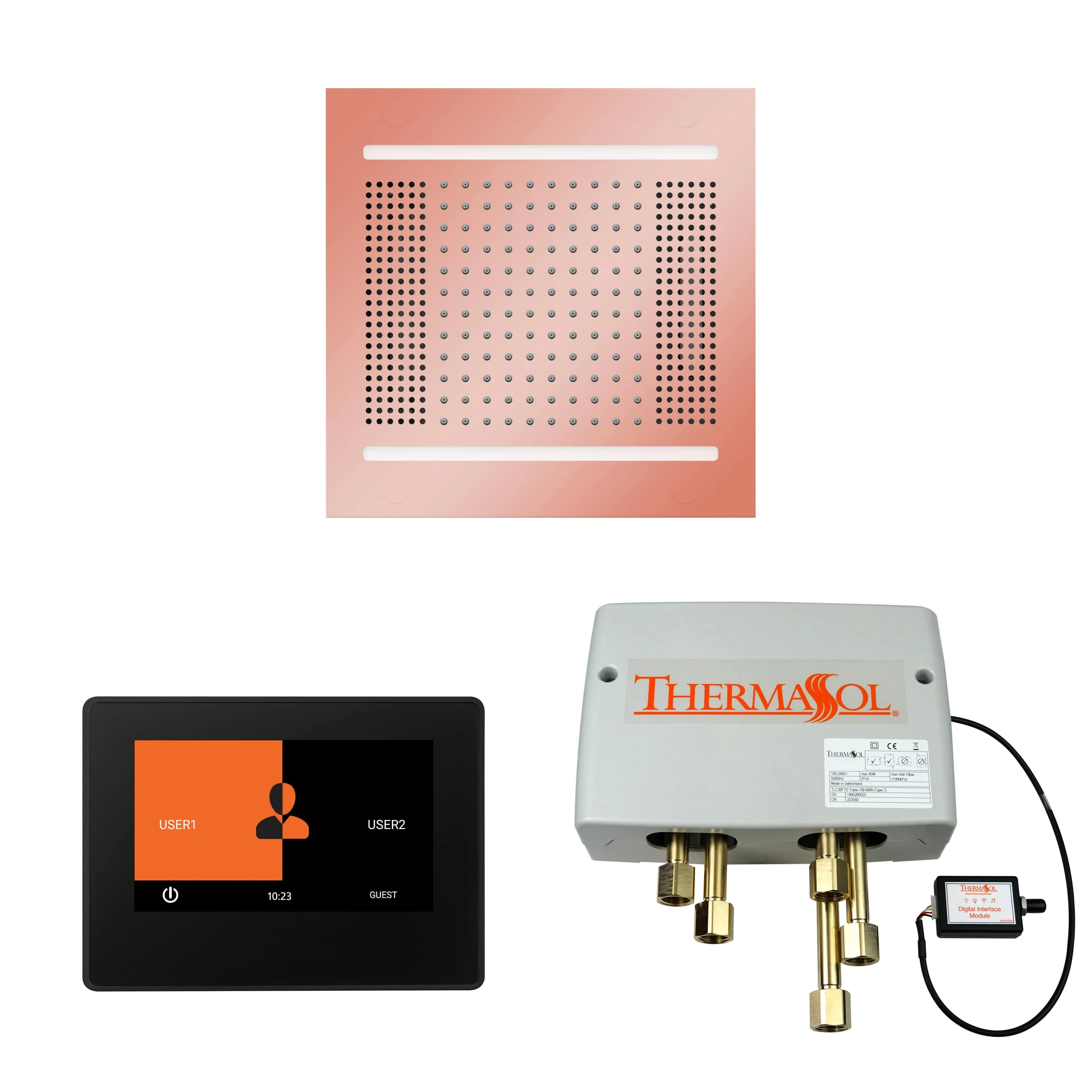 ThermaSol The Wellness Hydrovive14 Shower Package with 7" ThermaTouch Square - Image 7